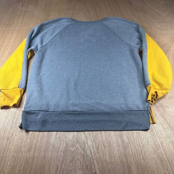 Victoria’s Secret PINK Colorblock Crewneck Sweatshirt Yellow Gray XS - Picture 2 of 5